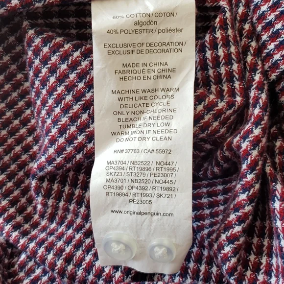 Penguin Heritage Slim Fit Flannel Shirt Sz XXL - Picture 6 of 7